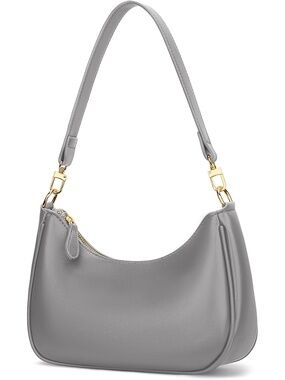 〽️ Women's Gray Cute Hobo Clutch Purses Zipper Tote Shoulder Handbags